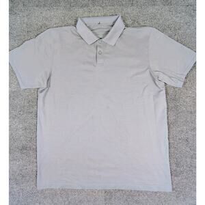 Lululemon Polo Shirt Mens XL Grey Short Sleeve Athletic Golf Performance Top